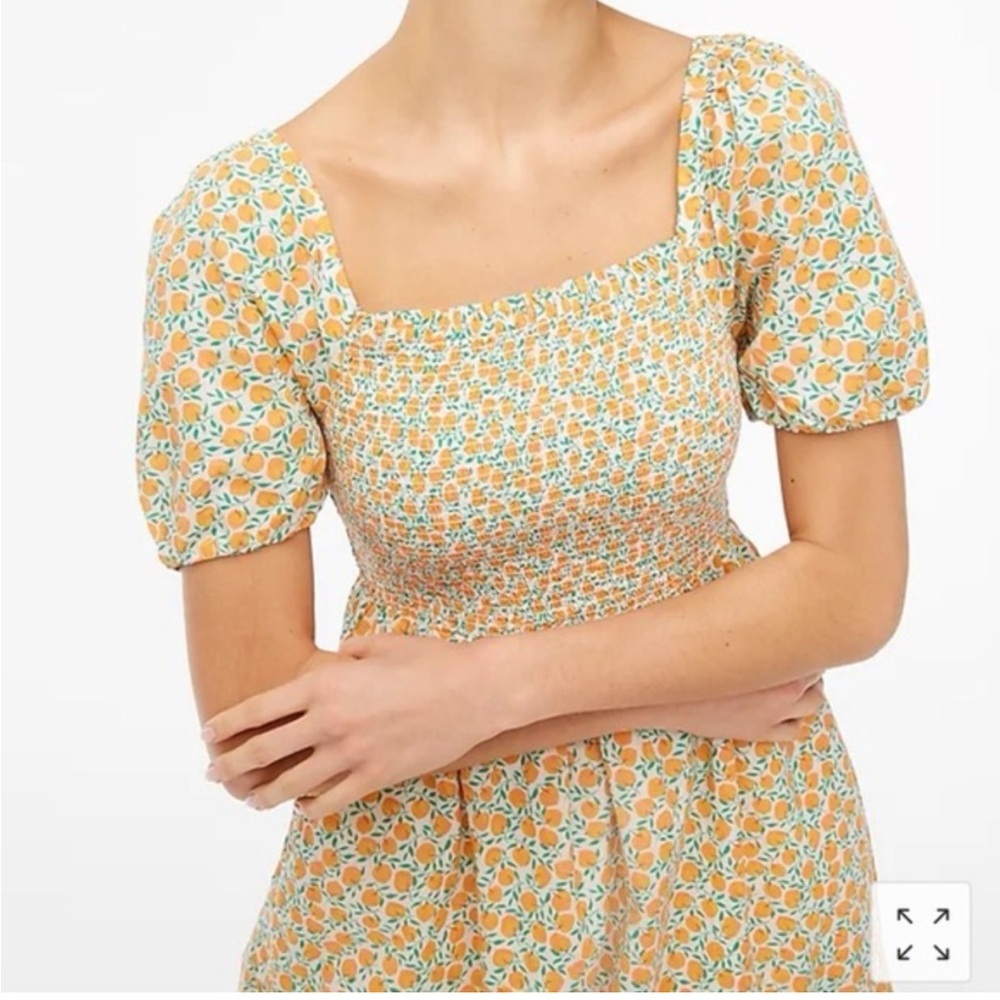 J. Crew Peach Novelty Print Cotton Dress